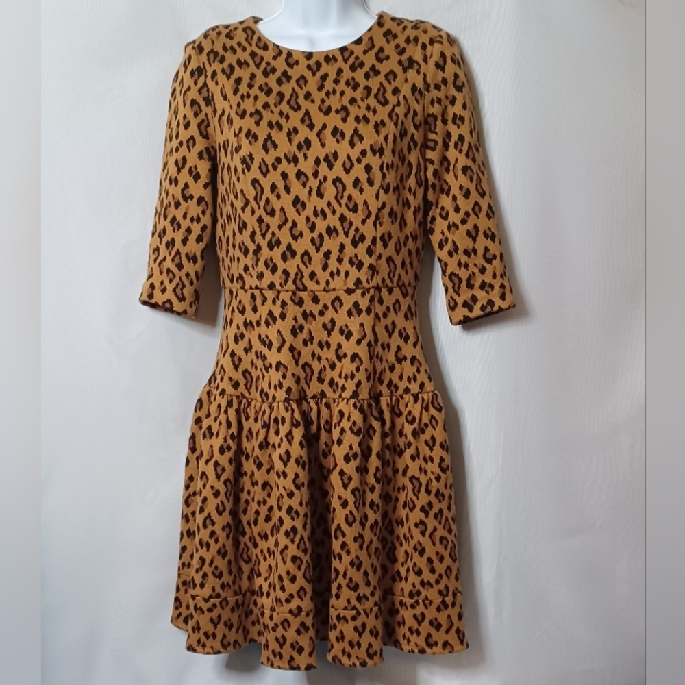 ALEXIA ADMOR Women's Animal Print Tiered Midi Dress. Size XS